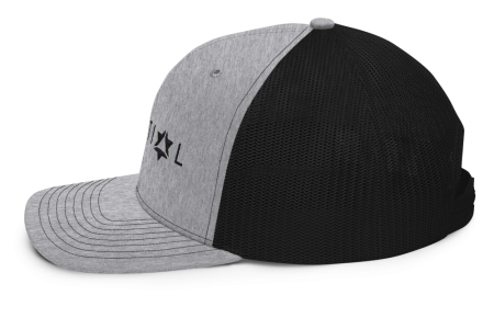 snapback-trucker-cap-heather-grey-black-left-side-60a976efc5a9d.png