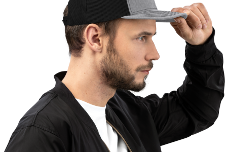 snapback-trucker-cap-heather-grey-black-right-side-60a976efc5db5.png